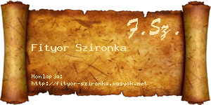 Fityor Szironka névjegykártya